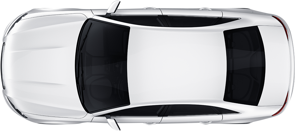 Vista superior de um carro, com os sistemas atendidos indicados ao redor